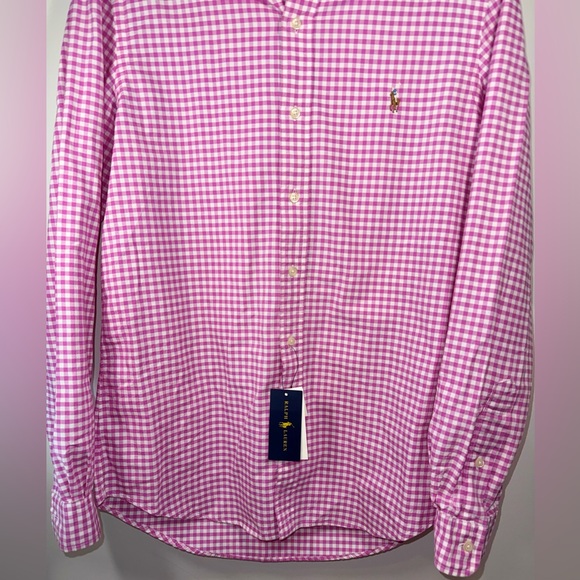 Ralph Lauren NWT Pink Checkered Men's Button Down Shirt size Medium - Picture 2 of 16